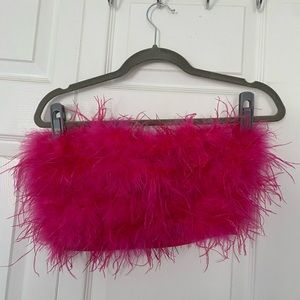 Pink feather top